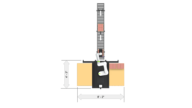 Box palletiser Gripper dimensions in feet and inches